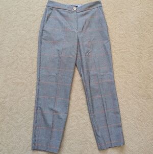 Ted Baker Black and White Houndstooth Pants with Red Lines